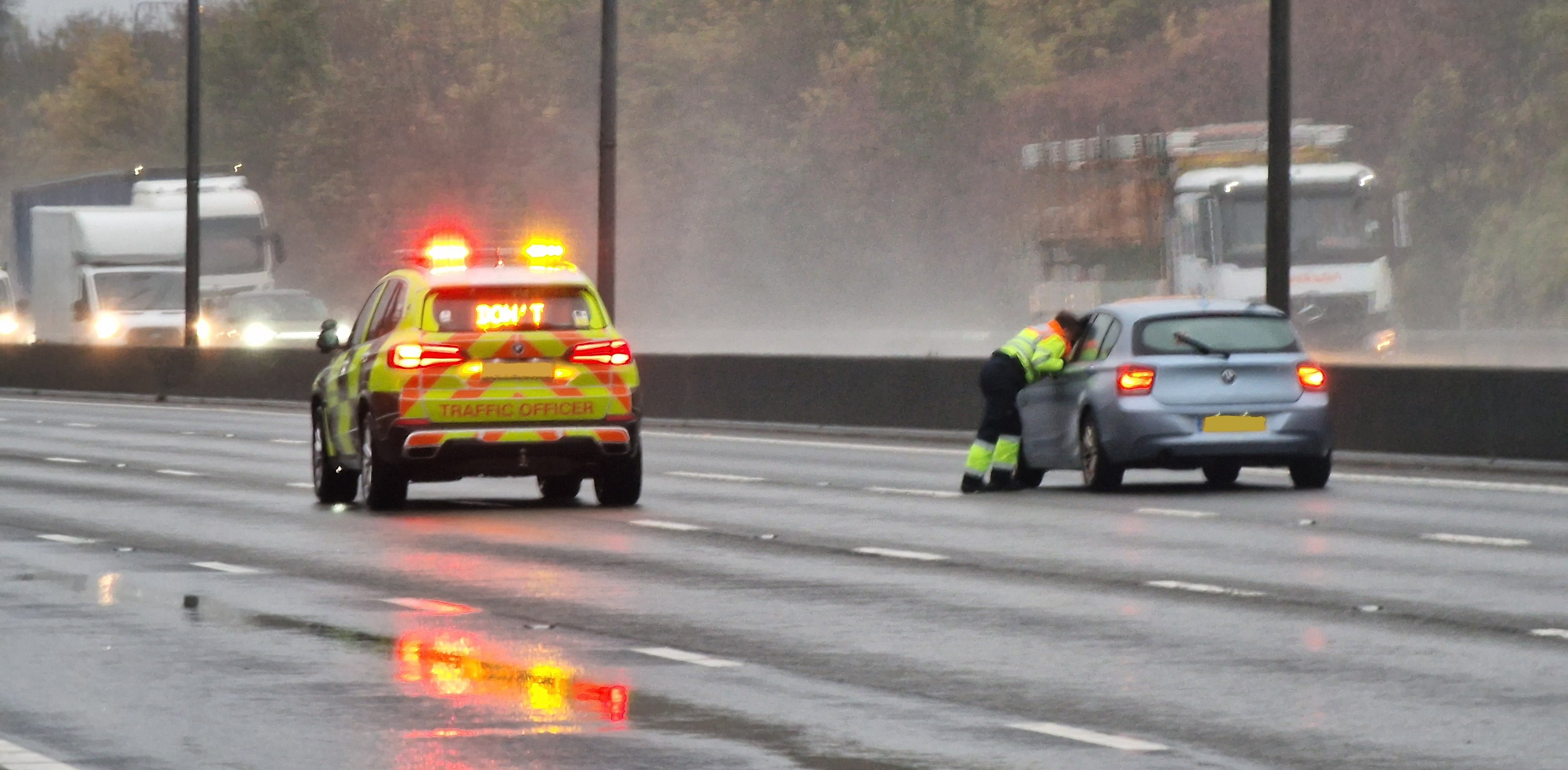 Helping the broken down vehicle